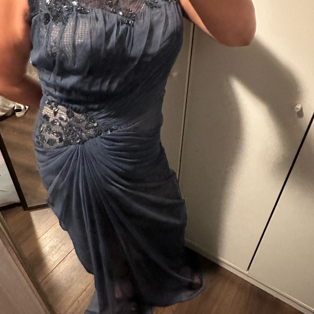 Tadashi Shoji Midnight Blue Embellished Maxi Dress